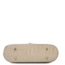 Croque Borsa a Mano in Pelle Effetto Cocco Beige TL142510