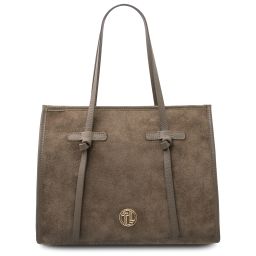 Frame Suede Leather Shoulder bag Dark Taupe TL142513