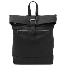 London Soft Leather Backpack Black TL142502
