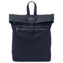 London Soft Leather Backpack Dark Blue TL142502