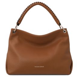 TL Bag Sac Bandoulière en Cuir Souple Cognac TL142087