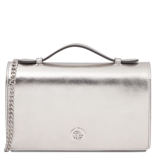 Opera Metallic Leather With Chain Strap Silver TL142519