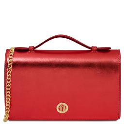 Opera Metallic Leather With Chain Strap Red TL142519