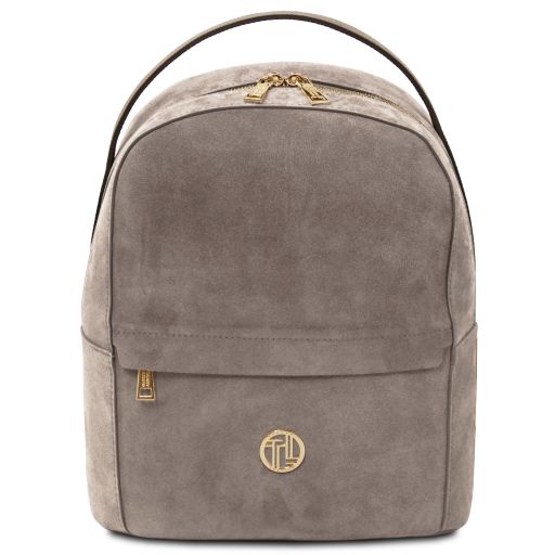 Volta Suede Leather Backpack Dark Taupe TL142517
