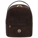 Volta Suede Leather Backpack Dark Brown TL142517