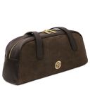 Eclaire Suede Leather Shoulder bag Dark Brown TL142516