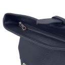 London Soft Leather Backpack Dark Blue TL142502