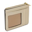 Leather Card Holder With Handle Beige TL142544