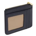 Leather Card Holder With Handle Dark Blue TL142544
