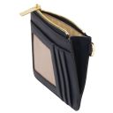 Leather Card Holder With Handle Dark Blue TL142544