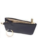 Leather Card Holder With Handle Dark Blue TL142544