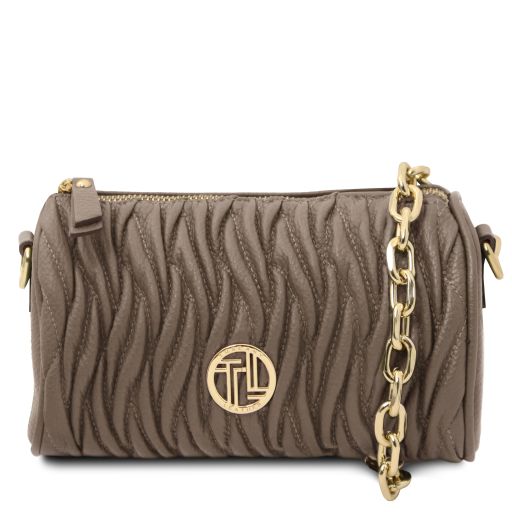 Chantilly Bolso Bowling Mini de Piel Marrón topo oscuro TL142493