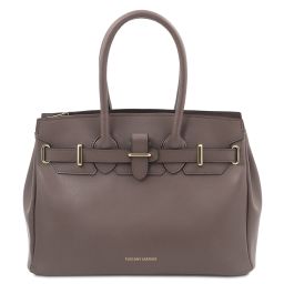 TL Bag Leather Handbag Dark Taupe TL142174