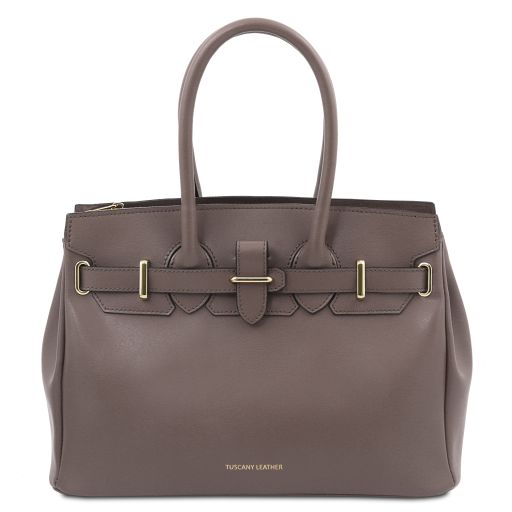 TL Bag Sac à Main en Cuir Taupe foncé TL142174