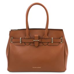 TL Bag Handtasche aus Leder Cognac TL142174