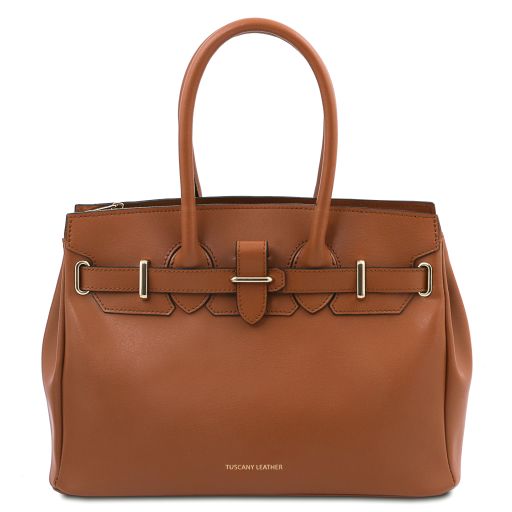 TL Bag Leather Handbag Cognac TL142174
