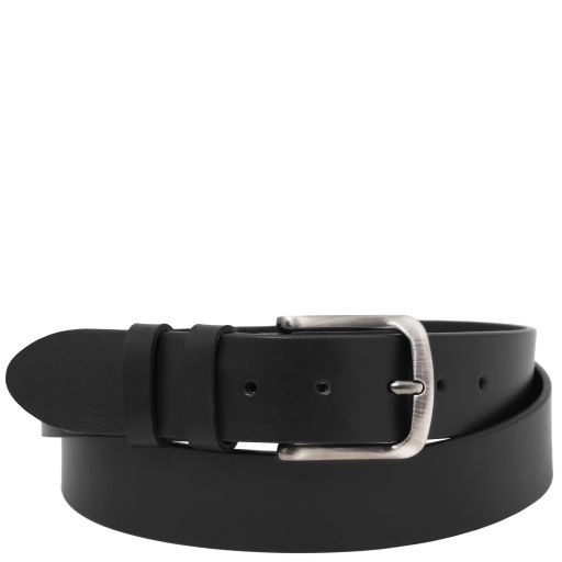 Handcrafted Leather Belt 40mm for Jeans Schwarz TL142527
