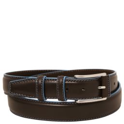 Casual Leather Belt 35mm With Light Blue Edges Темно-коричневый TL142528