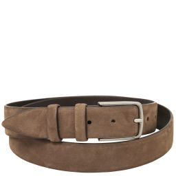 Elegant Nubuck Leather Belt 35mm Taupe TL142534