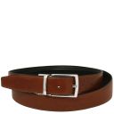 Cinturón Elegante Reversible de 35mm en Piel Lisa Marrón TL142541