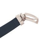 Elegant Double-sided Leather Belt 35mm in Smooth Leather Dark Blue TL142541