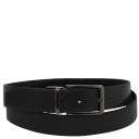 Elegant Double-sided Leather Belt 35mm in Smooth Leather Черный TL142542
