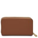 Mira Double zip Around Leather Wallet Cognac TL140809