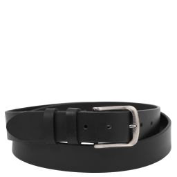 Cintura in Pelle Artigianale 35mm per Jeans Nero TL142526