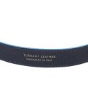 Cinturón Casual de Piel 35mm con Bordes Azul Claro Azul oscuro TL142528