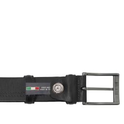 Ceinture Classique en Cuir 35mm à Finition Tubulaire Noir TL142530