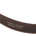 Elegant Nubuck Leather Belt 35mm Dark Brown TL142533