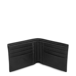Exklusive Herren Brieftasche aus Leder mit 2 Scheinfächern Schwarz TL142553