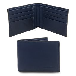 Exclusive 2 Fold Leather Wallet for men Темно-синий TL142553