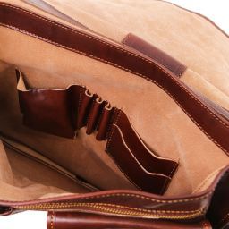 Modena Besace en cuir avec 2 compartiments - Grand modèle Marron foncé TL100310