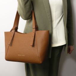 Libra Leather Shoulder bag Beige TL142580