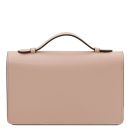 Opera Leather Clutch With Chain Strap Nude TL142505