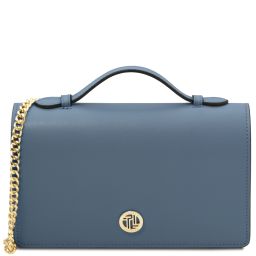 Opera Pochette in Pelle con Tracolla a Catena Denim TL142505