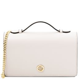 Opera Pochette in Pelle con Tracolla a Catena Bianco TL142505