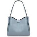 Soave Borsa a Mano in Pelle Morbida Celeste TL142583