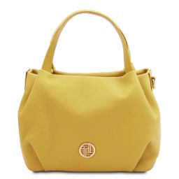 Nora Borsa a Mano in Pelle Morbida Giallo pastello TL142372