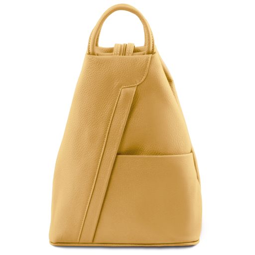 Shanghai Sac à dos en Cuir Souple Jaune pastel TL141881