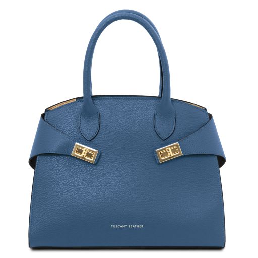 Coccola Borsa a Mano in Pelle Denim TL142421