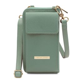 TL Bag Lederbrieftasche/Handyhalter mit Tragegurt Mint Grün TL142323