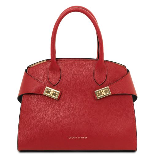 Coccola Borsa a Mano in Pelle Rosso Lipstick TL142421