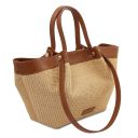Soleil Borsa Shopping in Rafia Cognac TL142567