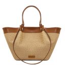 Soleil Borsa Shopping in Rafia Cognac TL142567