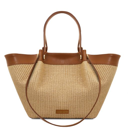 Soleil Raffia Shopping bag Cognac TL142567