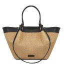 Soleil Bolso Shopping en Rafia Negro TL142567