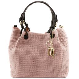TL KeyLuck Tasche aus Geprägtem Leder Nude TL141573