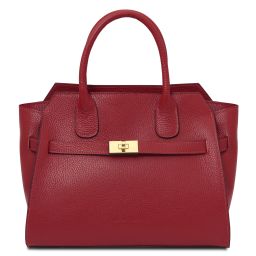 Origami Leather Tote Red TL142507